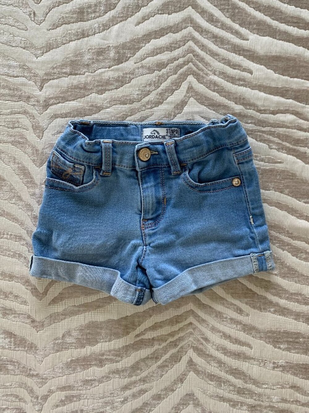 Jordache Toddler Girls Denim Roll Cuff Shortie Shorts Size 3T